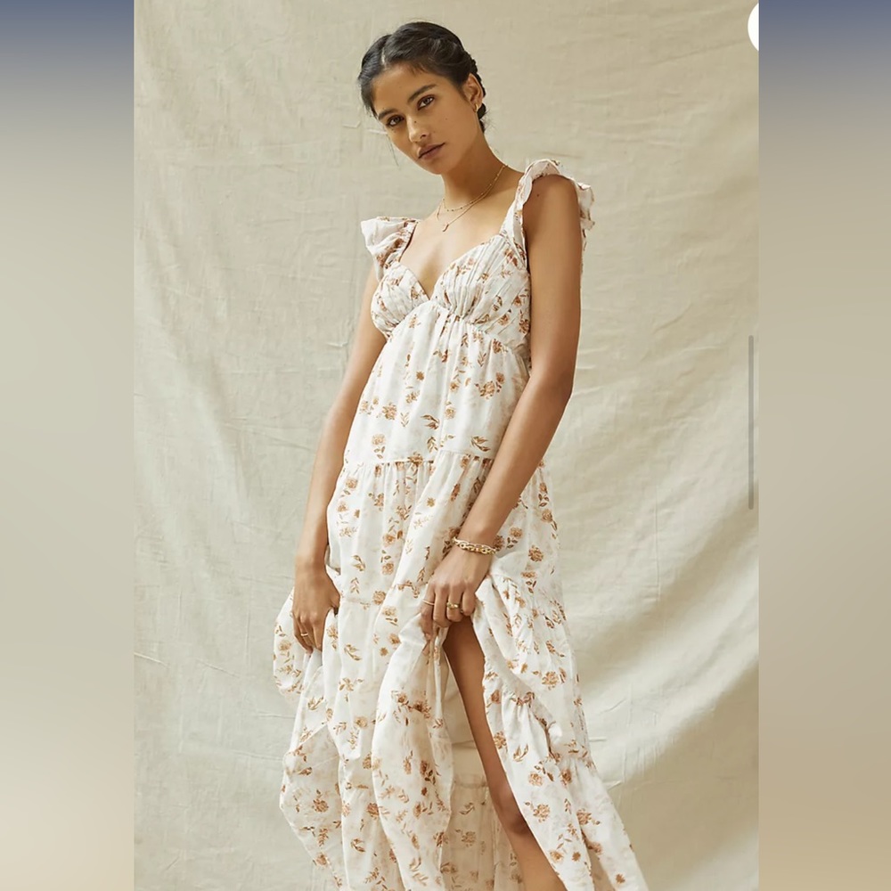 Anthropologie Rosie Ruffled Midi Dress